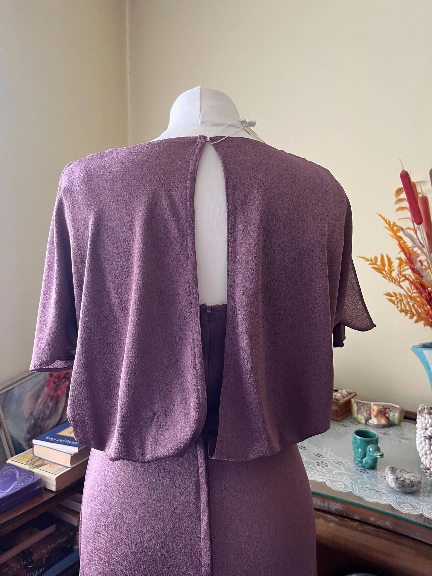 Vintage Clothing -Vintage Dress - Purple Shimmer Wrap Party Dress - Size 12 -90s Fashion - Frock33