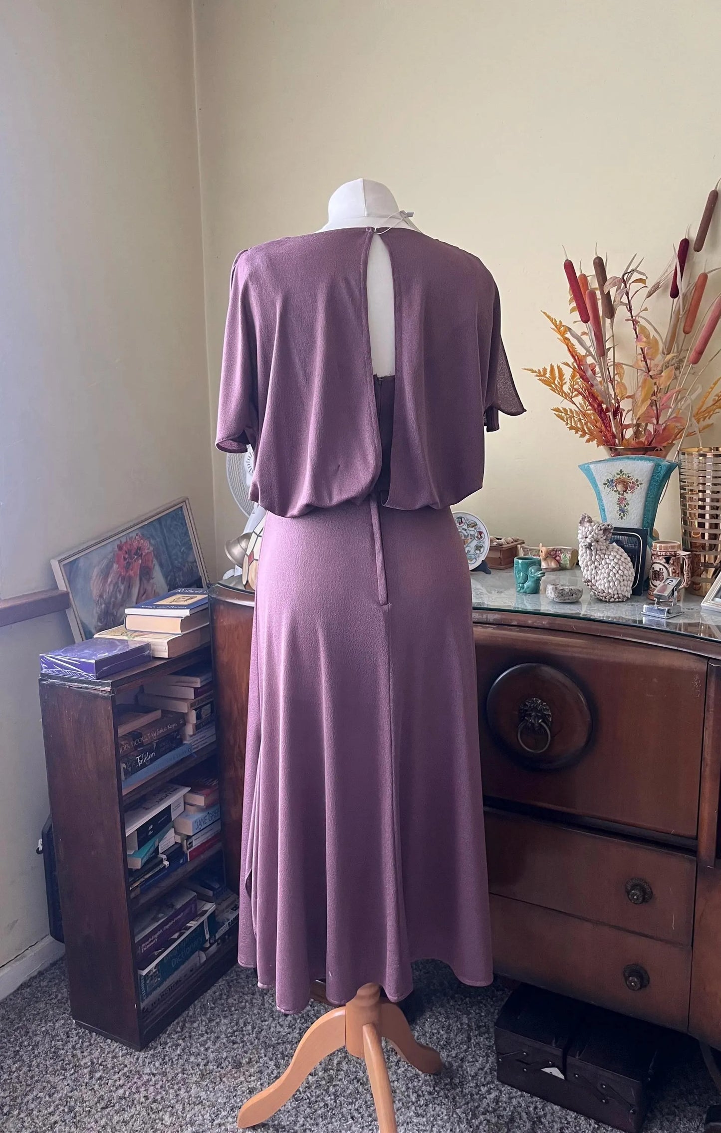 Vintage Clothing -Vintage Dress - Purple Shimmer Wrap Party Dress - Size 12 -90s Fashion - Frock33