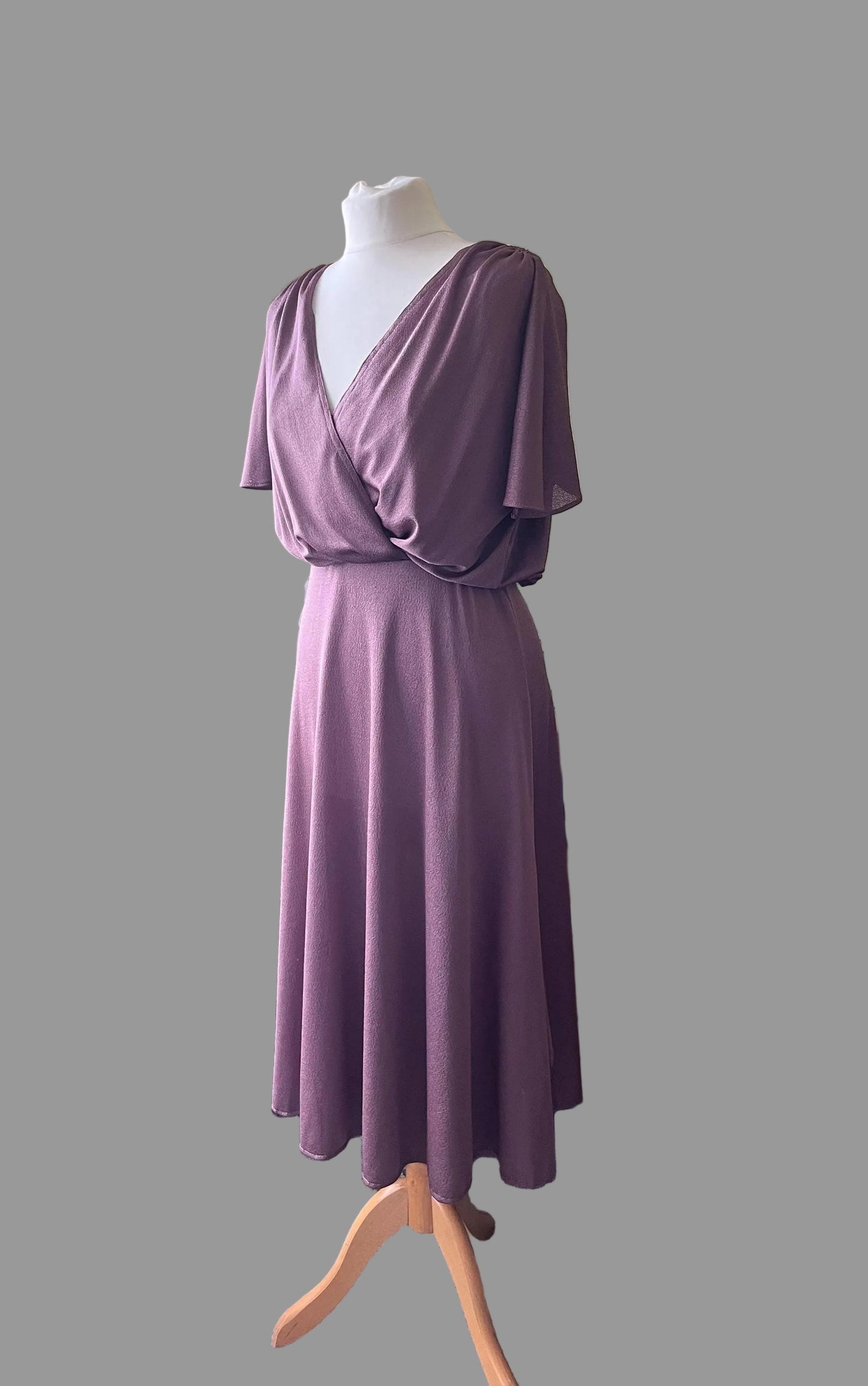 Vintage Clothing -Vintage Dress - Purple Shimmer Wrap Party Dress - Size 12 -90s Fashion - Frock33