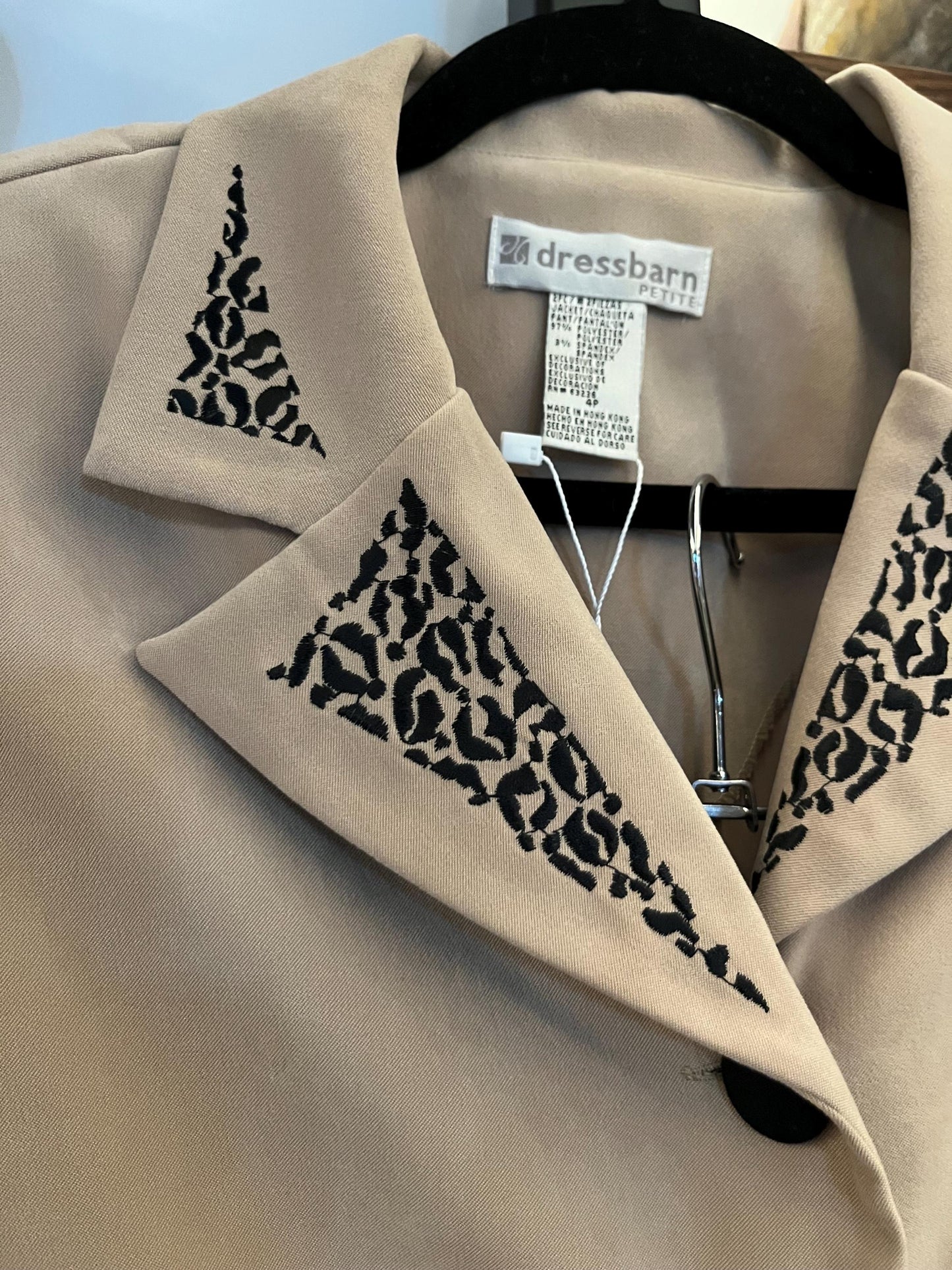 Vintage Clothing | Vintage Trouser Suit - 1980s Black & Animal print | 8 - 10 UK | Frock33