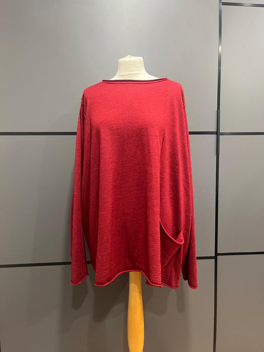 Vintage Jumper| Wool | Ischiko RE  | Burgundy Wine Red | Size L | Frock33