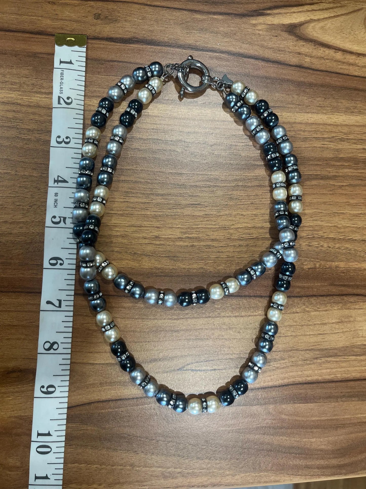 Vintage Jewellery - Vintage Double-Row Pearl Effect Necklace • Elegant Timeless Style • Statement Jewelry Frock33