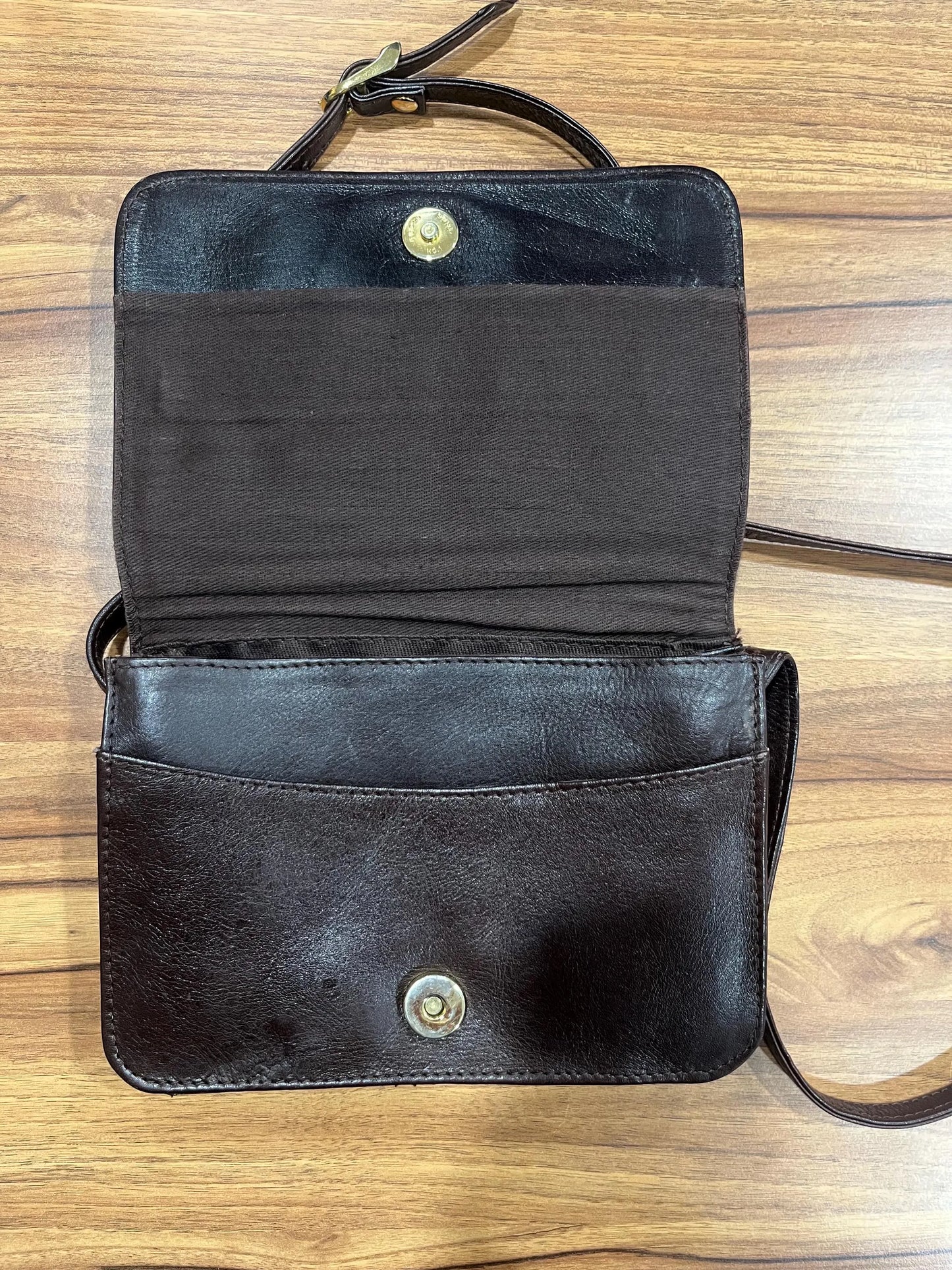 Vintage Brown Leather Shoulder Bag – by Dolicis - 90s Vintage Shoulder Crossover Bag - Frock 33