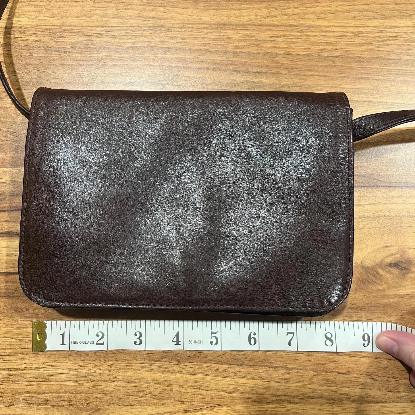 Vintage Brown Leather Shoulder Bag – by Dolicis - 90s Vintage Shoulder Crossover Bag - Frock 33