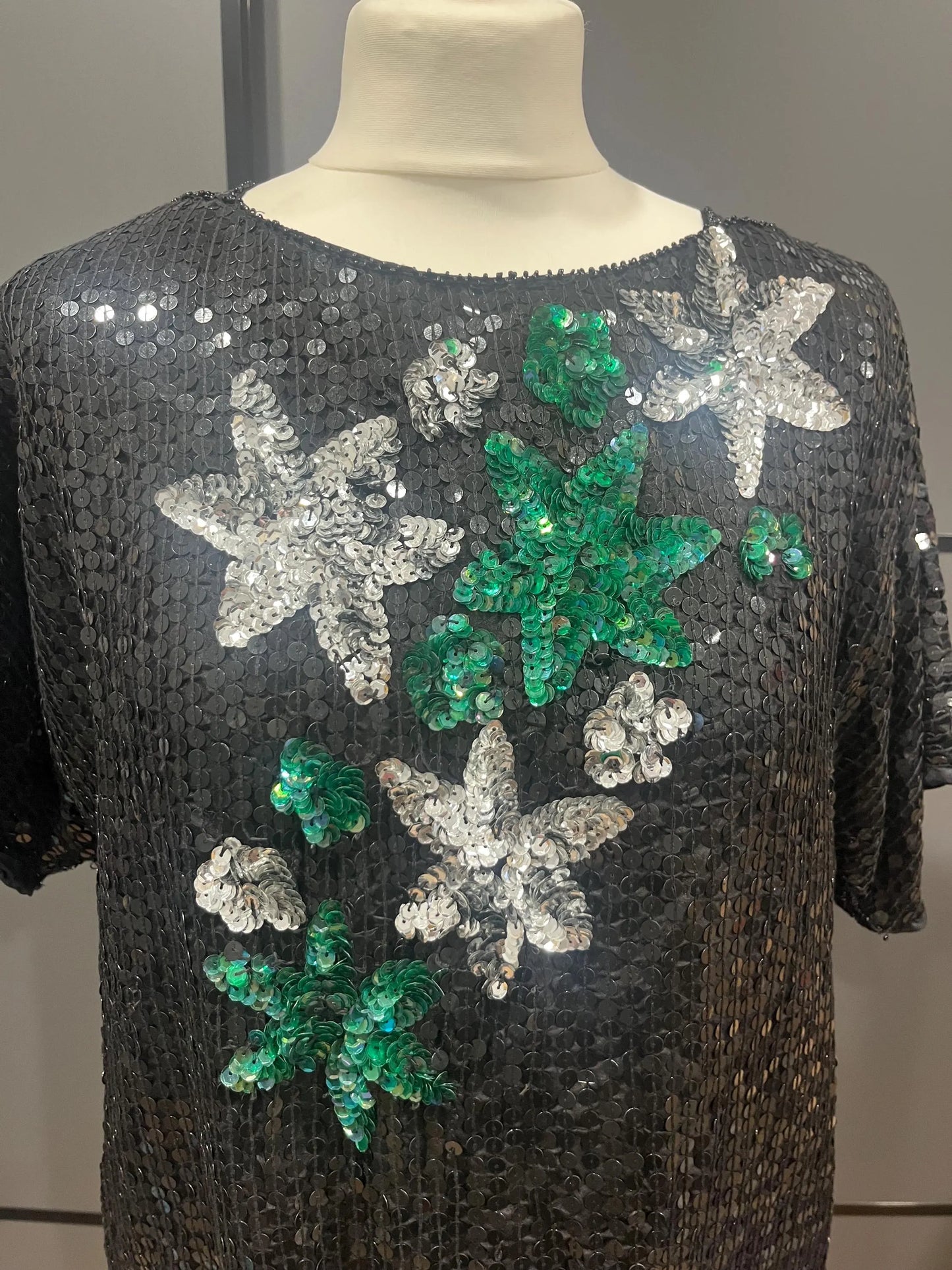 Vintage Clothing- Vintage Party Top - sequinned - size 12 - 14 - Frock33