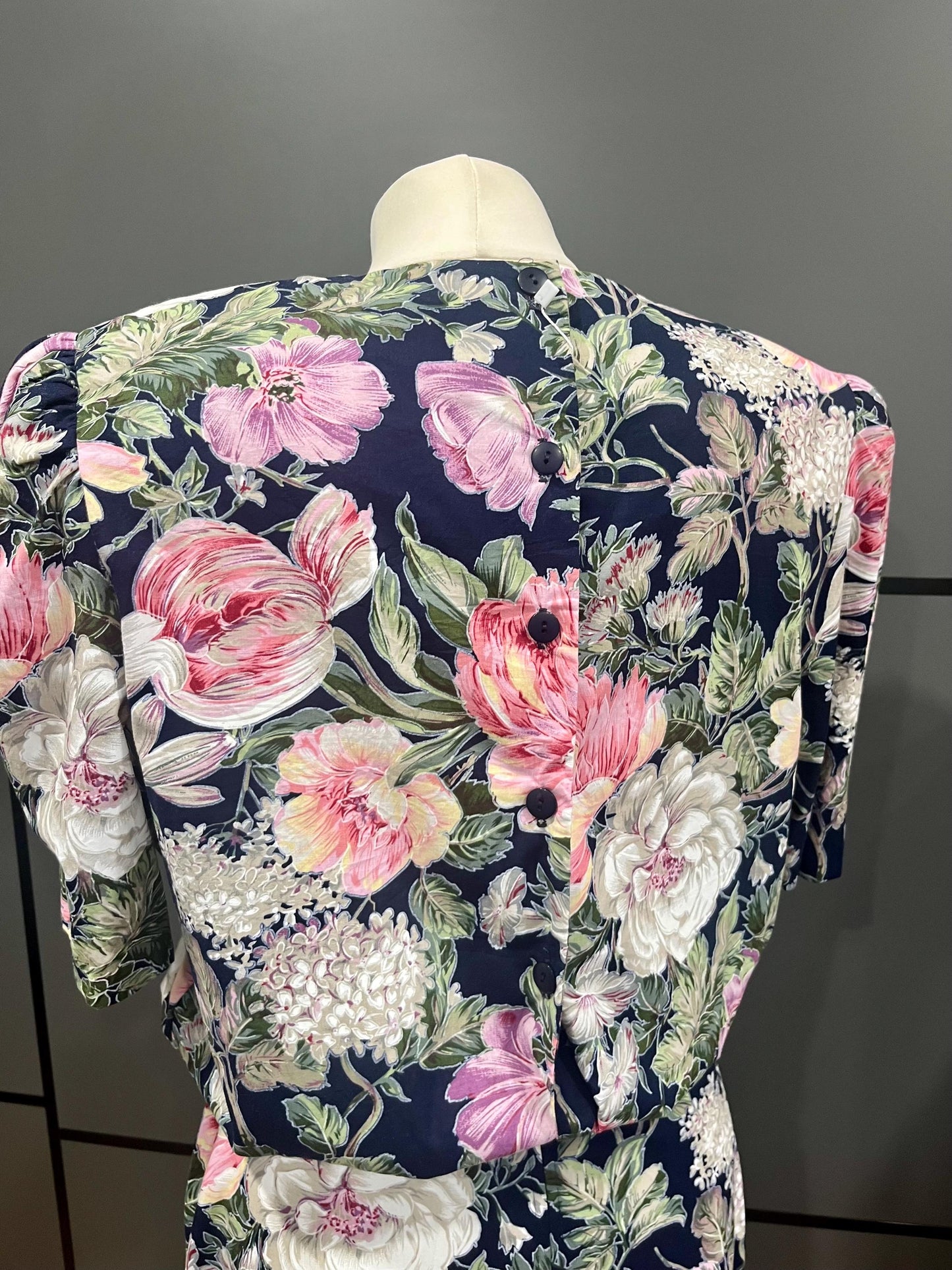 Vintage Clothing | Vintage Floral Maxi Dress |Folk Boho Lace Collar Cottage core | Size 14/16| Frock33