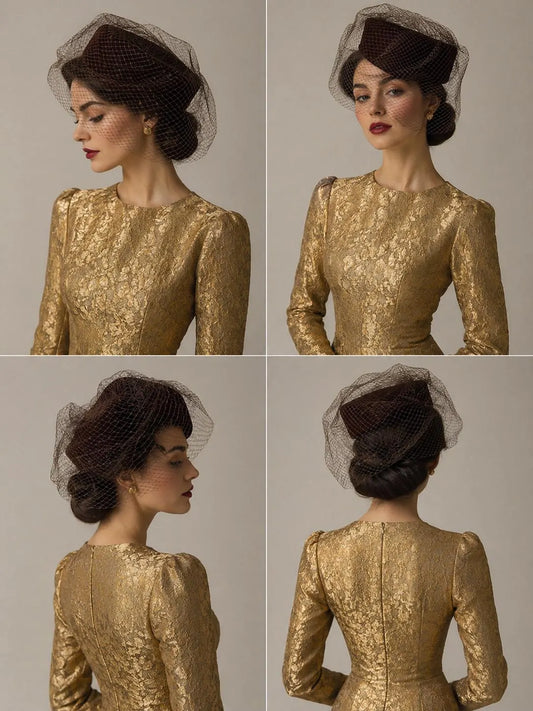 Vintage Hat | Small Pillar Box | Foraml | Day at Races | Brown | 1960s | Frock33