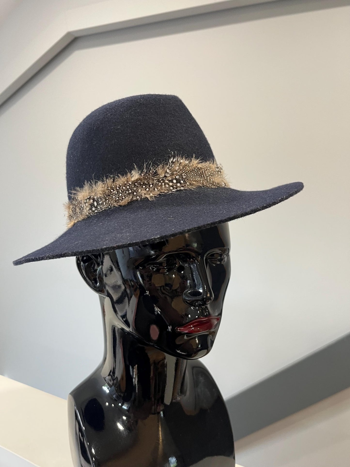 Holland and Cooper Hat | Large Brimmed Fedora | Wool Felt | Navy | Frock33