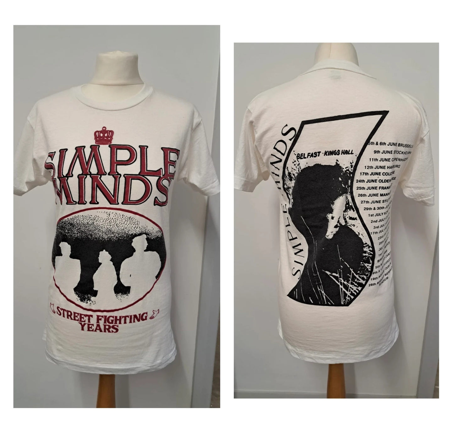 Vintage Dresses | 1980s Band T-Shirt - Simple Minds - Street Fighting Years Tour | Frock33 
