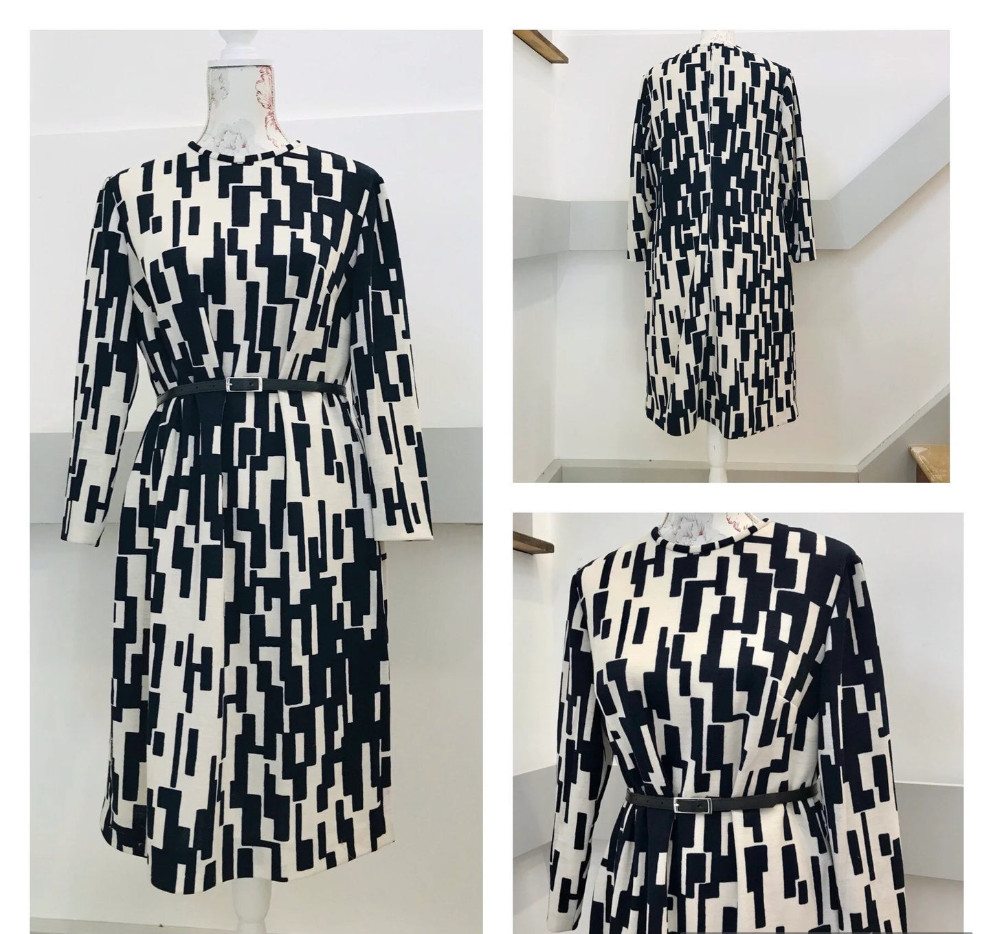 Vintage Dresses | 1960s Navy and White Mod Dress by Win Fink Modell | Frock33