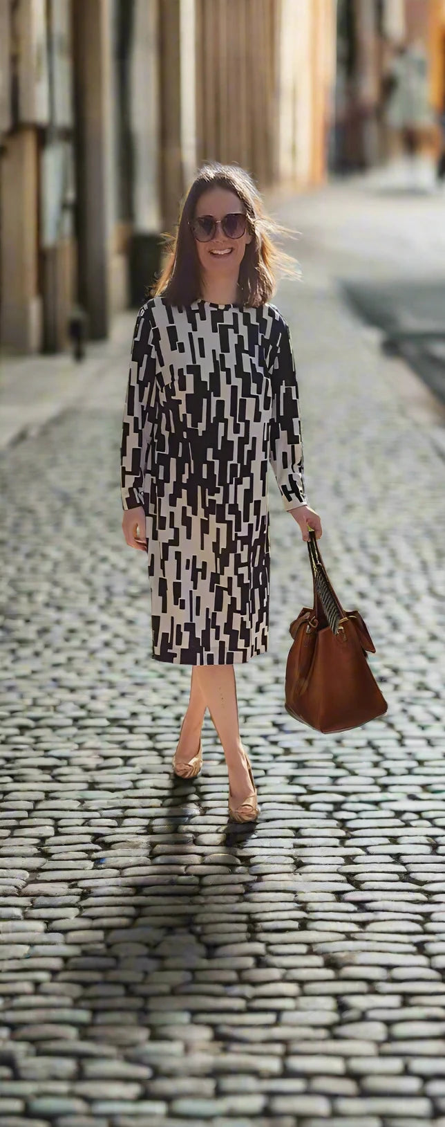Vintage Dresses | 1960s Navy and White Mod Dress by Win Fink Modell | Frock33