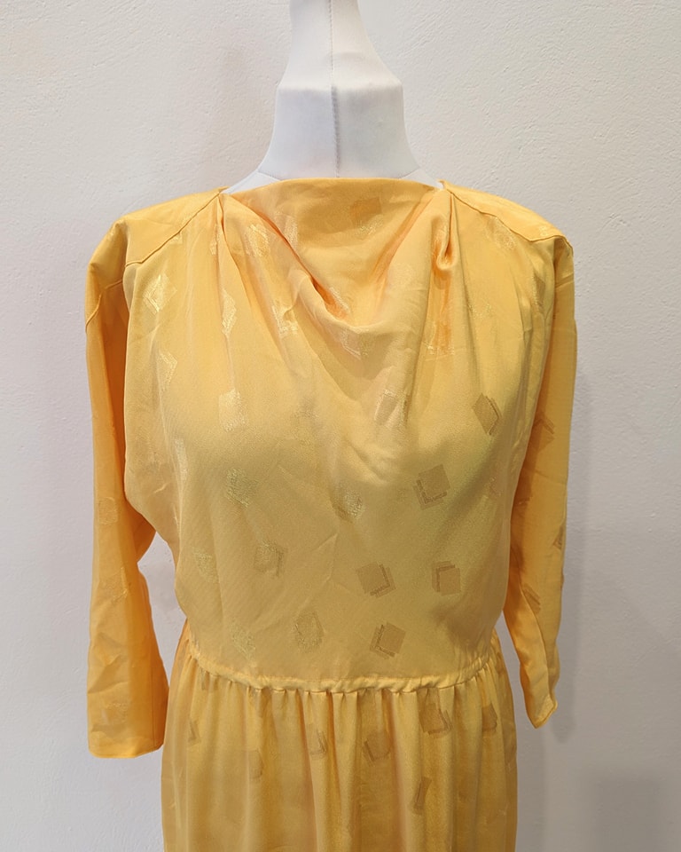 Vintage Dresses | 1980s Yellow Sunshine Midi Dress | Frock33